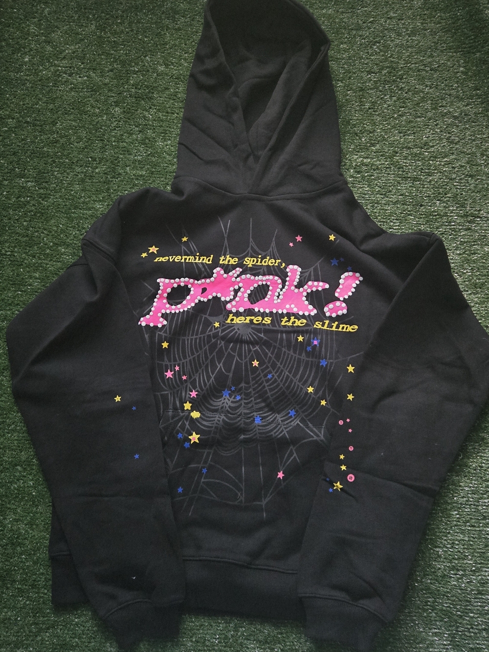 Real Black Sp5der Hoodie Size Meduim